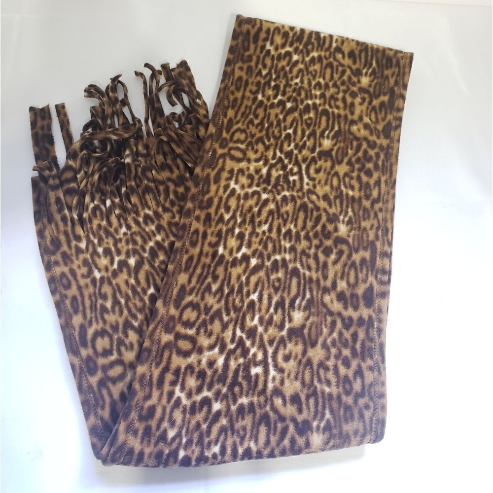 Cheeta print fleece scarf